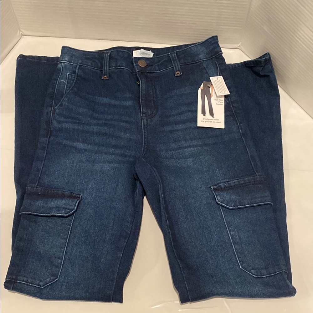 Time and Tru Blue Flare Wide Leg Jeans